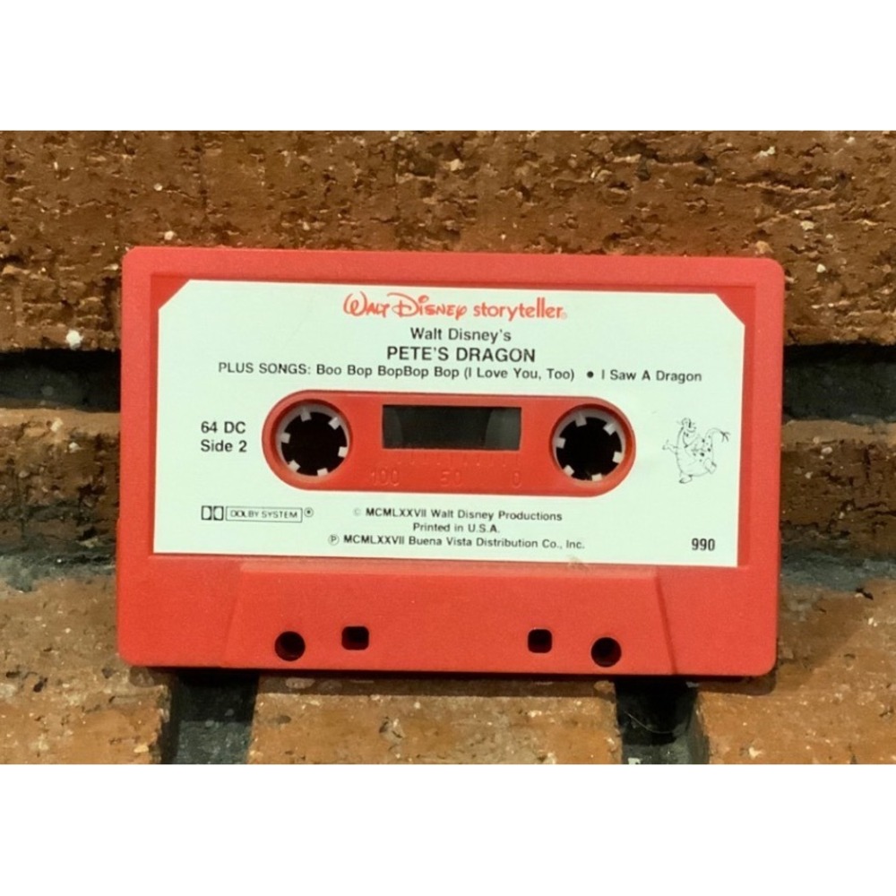Walt Disney Storyteller Pete's Dragon Brer Rabbit Red Cassette Tape 1977 64 DC